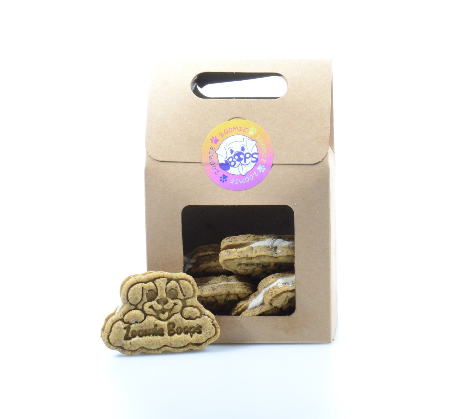 Zoomie Boops treats in branded packaging